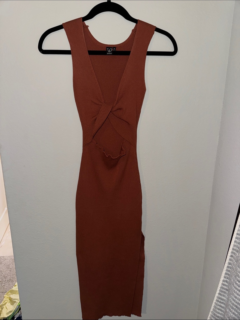 Windsor Rust Twist-Front Maxi Dress
